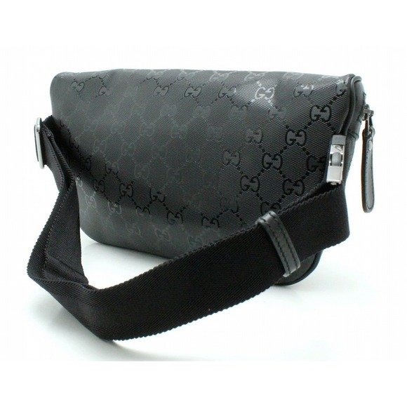 Gucci | Bags | Gucci Hip Bag Bag Leather Gg Bag Waist Black Implement ...